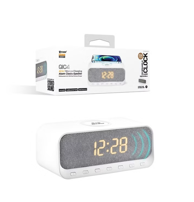 XPower QIC4 All-In-One 15W Wireless Charging + Bluetooth Speaker Alarm Clock